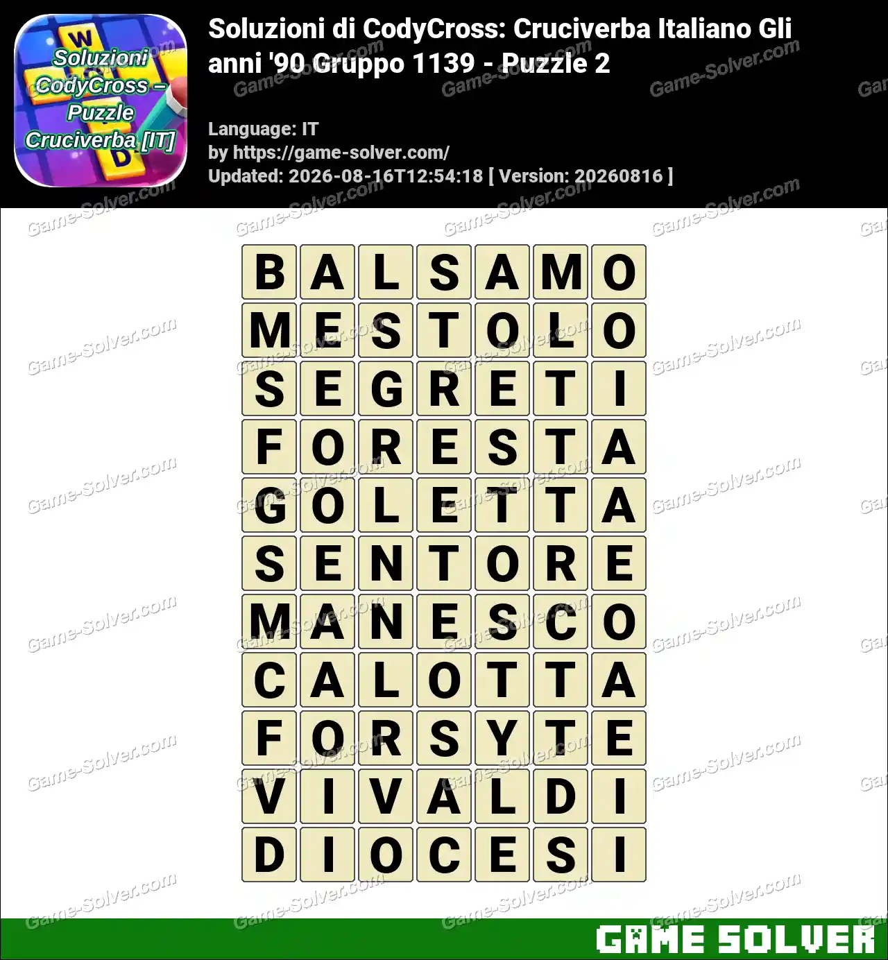 Soluzioni di CodyCross: Cruciverba Italiano Gli anni ’90 Gruppo 1139 – Puzzle 2